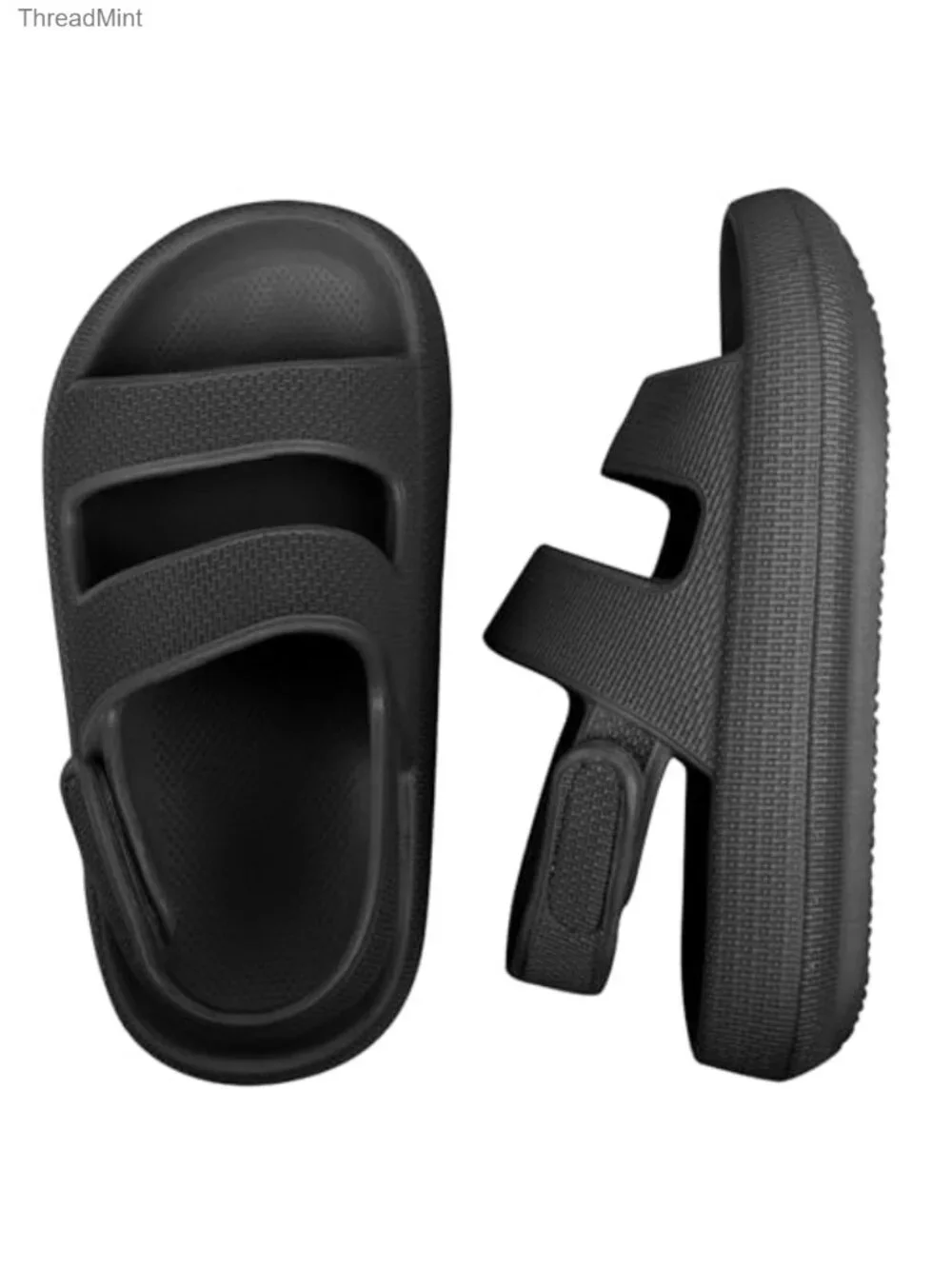 Kids Cloud Sandals EVA Quick Drying Slide Sandals with Hook Loop Back Strap